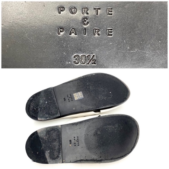 Porte & Paire Knotted Leather Slide Sandals in Chalk White Size 8.5 - Picture 9 of 9